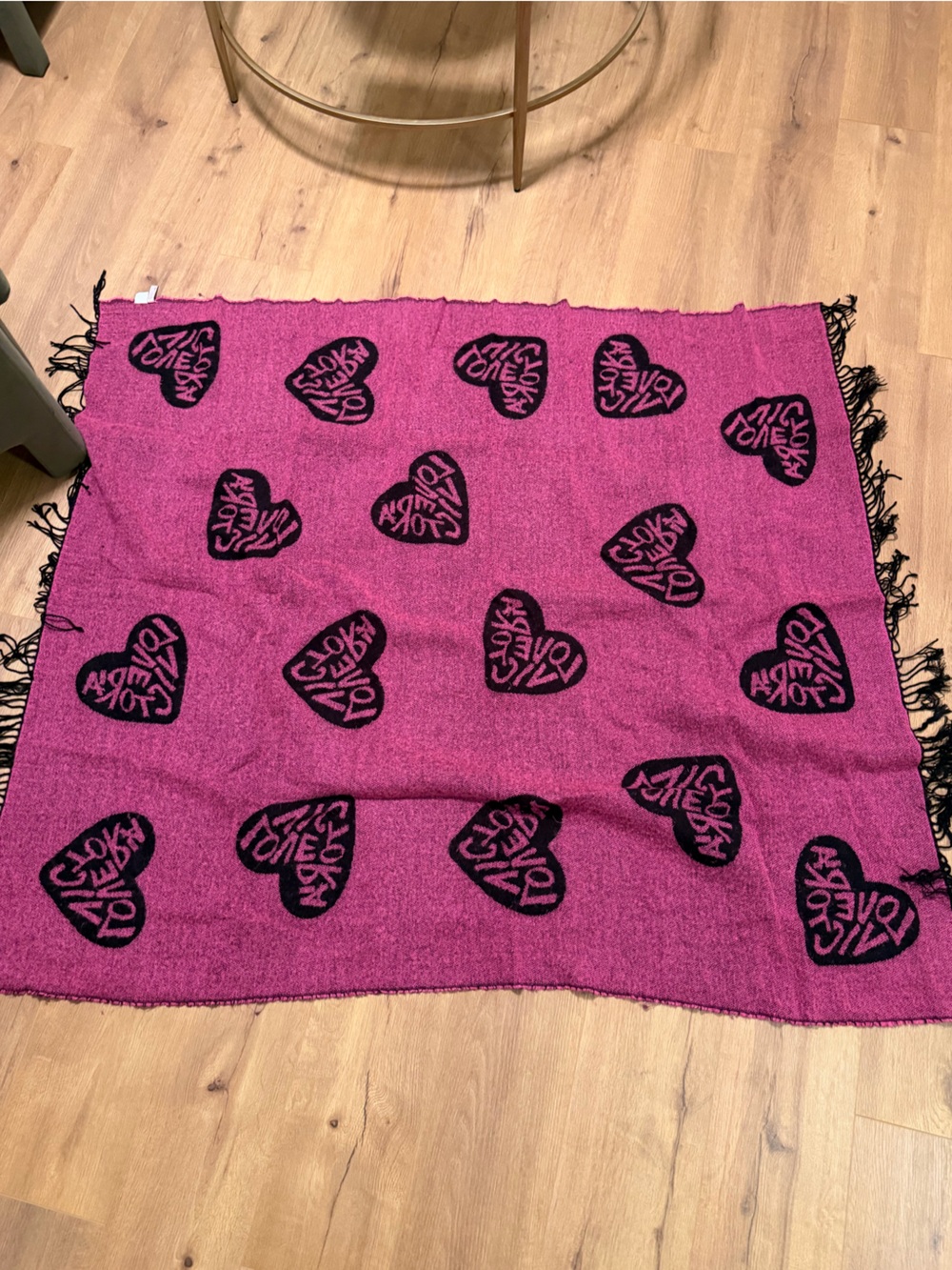 Victoria's Secret Pink Heart Logo Blanket Wrap Scarf